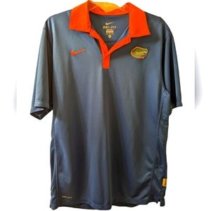 Nike vintage authentic Men's University FL Gators dri fit blue w/orange collar.